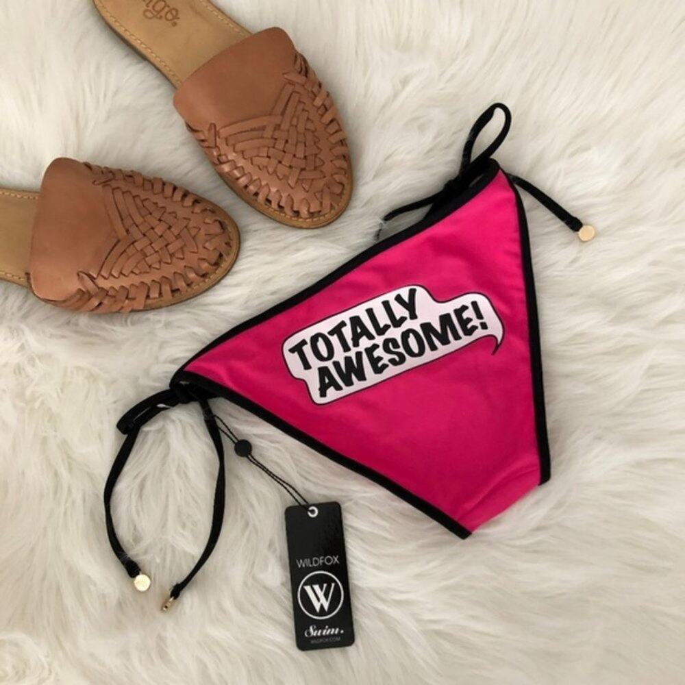 WILDFOX Totally Awesome Pink 90s Bikini Bottoms